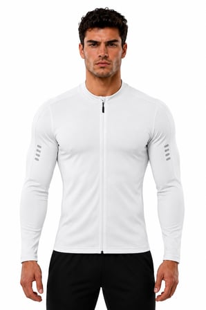 Ghassy Co. Erkek Tam Fermuarlı Dalgıç Kumaş Uzun Kollu Slim Fit Esnek Spor Sweatshirt