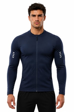 Ghassy Co. Erkek Tam Fermuarlı Dalgıç Kumaş Uzun Kollu Slim Fit Esnek Spor Sweatshirt