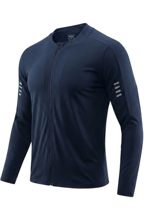 Ghassy Co. Erkek Tam Fermuarlı Dalgıç Kumaş Uzun Kollu Slim Fit Esnek Spor Sweatshirt
