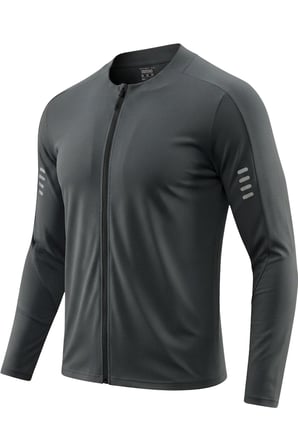 Ghassy Co. Erkek Tam Fermuarlı Dalgıç Kumaş Uzun Kollu Slim Fit Esnek Spor Sweatshirt