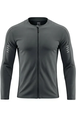 Ghassy Co. Erkek Tam Fermuarlı Dalgıç Kumaş Uzun Kollu Slim Fit Esnek Spor Sweatshirt