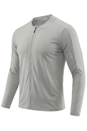 Ghassy Co. Erkek Tam Fermuarlı Dalgıç Kumaş Uzun Kollu Slim Fit Esnek Spor Sweatshirt