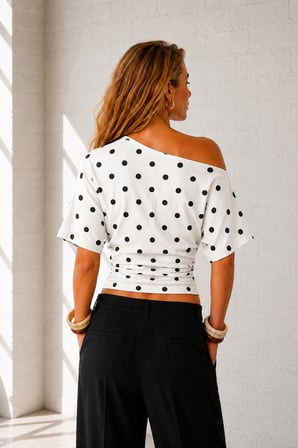 Ghassy Co. Kadın Düşük Omuz Pamuklu Likralı Yarasa Kol Bluz Günlük Modern Tasarım Spor T-Shirt 
