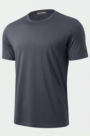 Ghassy Co. Erkek % 100 Pamuk Bisiklet Yaka Göbek Belli Etmeyen Omuza Oturan Yumuşak Dokulu Tişört