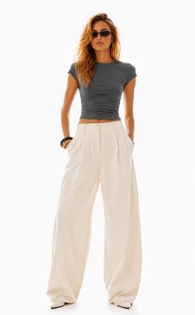 Ghassy Co. Kadın Basic Crop Bisiklet Yaka Slim Fit Esnek Kumaş Günlük Şık Yazlık Penye Spor Tişört