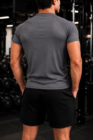 Ghassy Co. Erkek Compression Spor Tişört Slim Fit Hızlı Kuruyan Esnek Fitness Koşu Antrenman T-Shirt