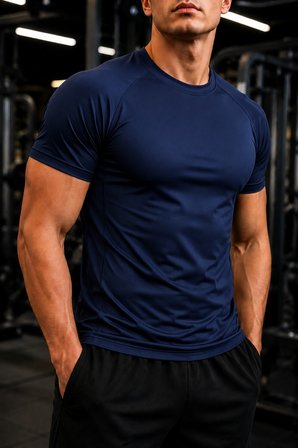 Ghassy Co. Erkek Compression Spor Tişört Slim Fit Hızlı Kuruyan Esnek Fitness Koşu Antrenman T-Shirt