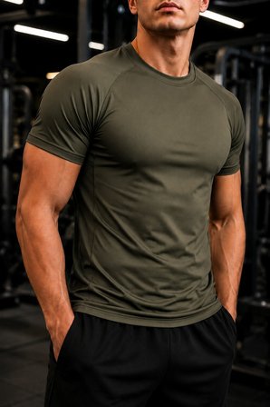 Ghassy Co. Erkek Compression Spor Tişört Slim Fit Hızlı Kuruyan Esnek Fitness Koşu Antrenman T-Shirt