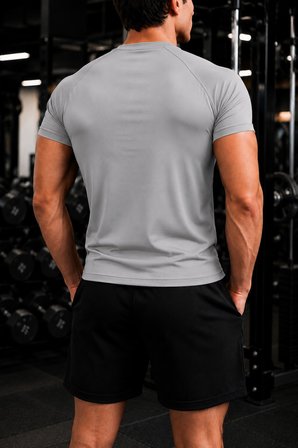 Ghassy Co. Erkek Compression Spor Tişört Slim Fit Hızlı Kuruyan Esnek Fitness Koşu Antrenman T-Shirt
