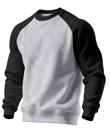 Ghassy Co. Erkek Bisiklet Yaka Spor Sweatshirt Basic Günlük Rahat Pamuklu Uzun Kollu Sweat