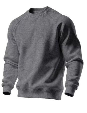 Ghassy Co. Erkek Bisiklet Yaka Spor Sweatshirt Basic Günlük Rahat Pamuklu Uzun Kollu Sweat