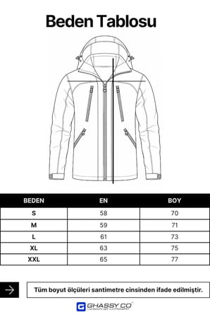 Ghassy Co. Ski Pro Series Kayak İçi Polarlı Rüzgar Geçirmez Su İtici Outdoor Softshell Mont