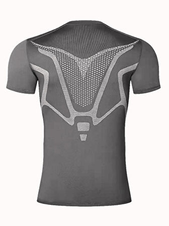 Ghassy Co. Erkek Ultra Esnek Koşu Egzersiz Hızlı Kuruma Nefes Alabilen Kısa Kollu Spor T-shirt