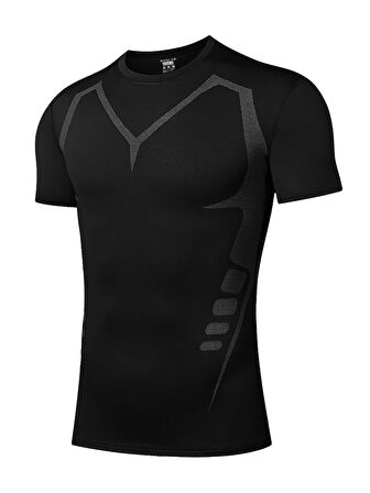 Ghassy Co. Erkek Ultra Esnek Koşu Egzersiz Hızlı Kuruma Nefes Alabilen Kısa Kollu Spor T-shirt