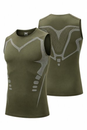Ghassy Co. Erkek Fitness Hızlı Kuruma Nefes Alabilen Çapraz Daraltma Tipi Kolsuz Spor T-shirt 