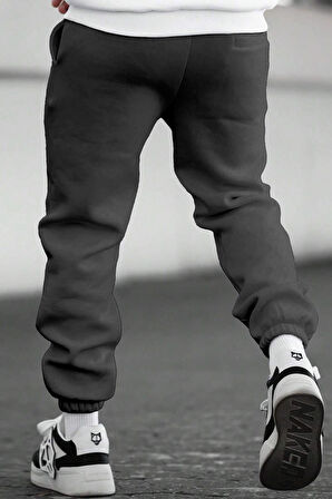 Ghassy Co. Erkek Armalı Günlük Rahat İçi Şardonlu Üç İplik Paça Lastikli Jogger Eşofman Altı