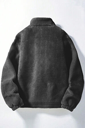 Ghassy Co. Erkek Alaska Regular Peluş Sherpa Kışlık  Tam Fermuarlı Polar Sweatshirt