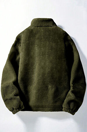 Ghassy Co. Erkek Alaska Regular Peluş Sherpa Kışlık  Tam Fermuarlı Polar Sweatshirt