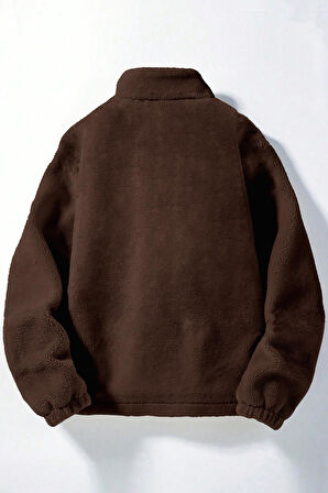 Ghassy Co. Erkek Alaska Regular Peluş Sherpa Kışlık  Tam Fermuarlı Polar Sweatshirt