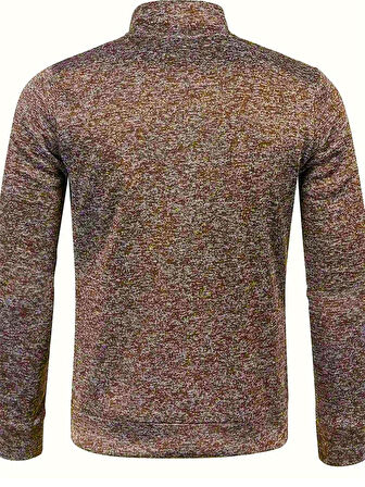 Ghassy Co. Erkek Kırçıllı Yüzey Hafif Rüzgar Geçirmez Tam Fermuarlı Polar Ceket