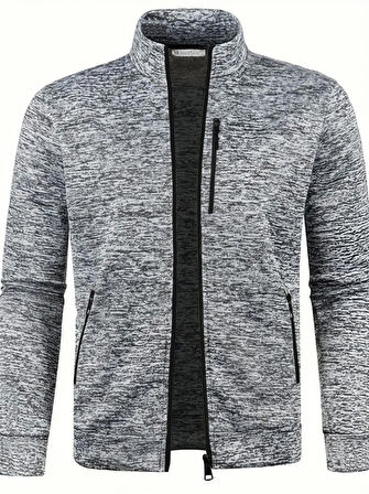 Ghassy Co. Erkek Kırçıllı Yüzey Hafif Rüzgar Geçirmez Tam Fermuarlı Polar Ceket