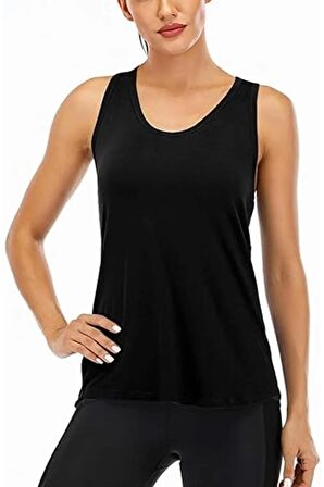 Ghassy Co. Kadın Racerback Sırt Açık Yarı Fileli Antrenman Yoga Koşu Spor Atlet Tank Tops 1780