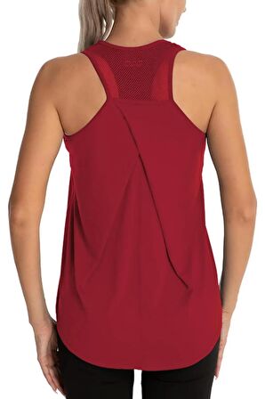 Ghassy Co. Kadın Cross Üst Sırt File Detaylı Antrenman Yoga Spor Atlet Tank Tops 1783