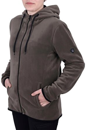 Ghassy Co. Kadın Kapüşonlu Polar Ceket