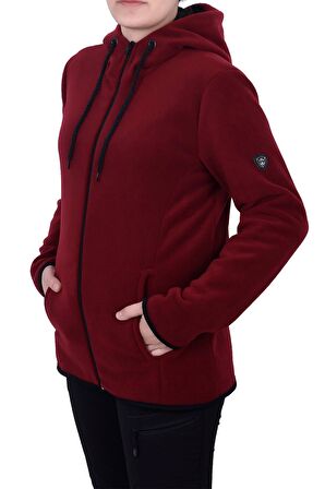 Ghassy Co. Kadın Kapüşonlu Polar Ceket