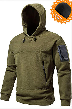 Ghassy Co. Erkek Military Sport Warm Outdoor Kapüşonlu Pola Ceket 