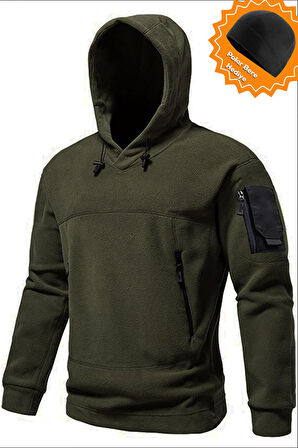 Ghassy Co. Erkek Military Sport Warm Outdoor Kapüşonlu Pola Ceket 