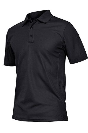 Ghassy Co. Erkek Taktik Polo Yaka Gömlek Hızlı Kuruma Nem Emici Performans Pique Jersey Golf T-shirt