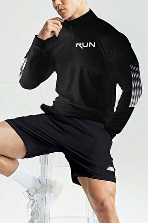 Ghassy Co. Erkek Running Hızlı Kuruma Nem Emici Teknik Performan Uzun Kollu T-shirt