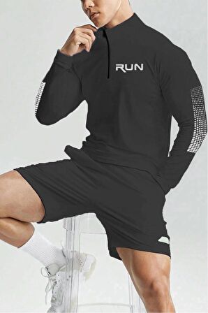 Ghassy Co. Erkek Running Hızlı Kuruma Nem Emici Teknik Performan Uzun Kollu T-shirt