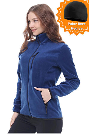 Ghassy Co. Kadın Tam Fermuarlı Kalın Outdoor Polar Ceket 