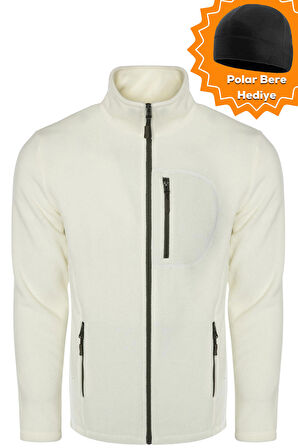 Ghassy Co. Erkek Pro Rüzgar Geçirmez 5 Cepli Outdoor Tam Fermuarlı Polar Ceket