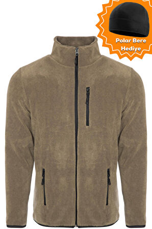 Ghassy Co. Erkek Pro Rüzgar Geçirmez 5 Cepli Outdoor Tam Fermuarlı Polar Ceket