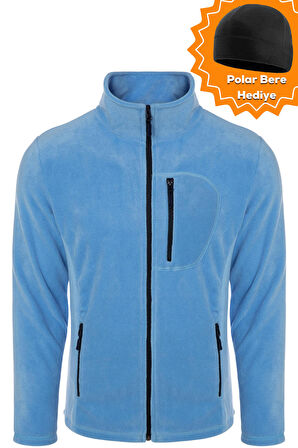 Ghassy Co. Erkek Pro Rüzgar Geçirmez 5 Cepli Outdoor Tam Fermuarlı Polar Ceket