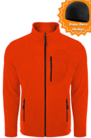 Ghassy Co. Erkek Pro Rüzgar Geçirmez 5 Cepli Outdoor Tam Fermuarlı Polar Ceket