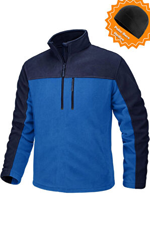 Ghassy Co. Erkek Quarter Zip Yarım Fermuarlı Cepli Polar