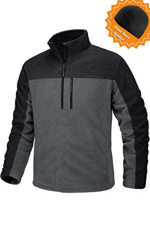Ghassy Co. Erkek Quarter Zip Yarım Fermuarlı Cepli Polar
