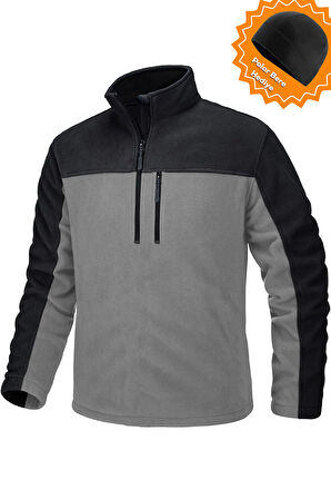Ghassy Co. Erkek Quarter Zip Yarım Fermuarlı Cepli Polar