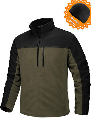 Ghassy Co. Erkek Quarter Zip Yarım Fermuarlı Cepli Polar