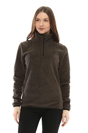 Ghassy Co. Kadın Yarım Fermuar Dik Yaka Polar 