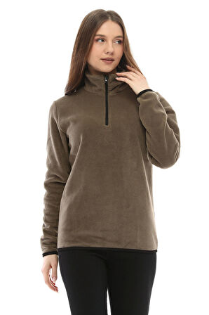 Ghassy Co. Kadın Yarım Fermuar Dik Yaka Polar 