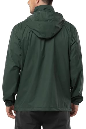 Ghassy Co. Erkek Pro Hafif Kapüşon Yakada Gizli İç Astarlı Kolay Paket Rüzgarlık Yağmurluk