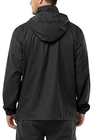 Ghassy Co. Erkek Pro Hafif Kapüşon Yakada Gizli İç Astarlı Kolay Paket Rüzgarlık Yağmurluk