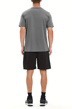 Ghassy Co. Erkek Ultra Esnek Nem Emici Vücut Geometrik Hızlı Kuruyan Hafif Spor T-shirt