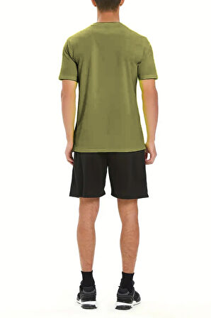 Ghassy Co. Erkek Ultra Esnek Nem Emici Vücut Geometrik Hızlı Kuruyan Hafif Spor T-shirt