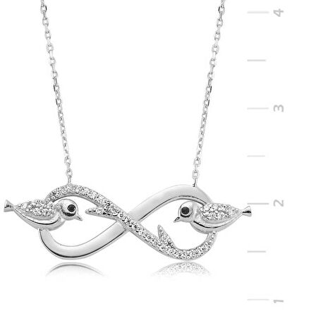 Gümüş Sonsuzluk Çalıkuşu Kadın Kolye